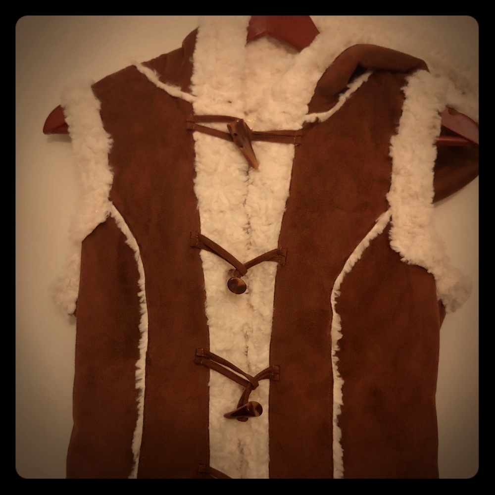 Yes brown fuzzy vest
